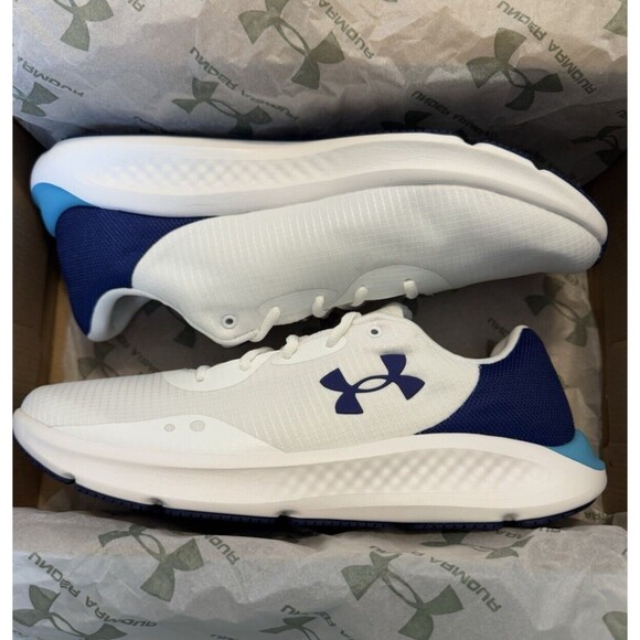 Under Armour Mens Size 9.5 Charged Pursuit 3 White Sonar Blue Running Shoes main image 6
